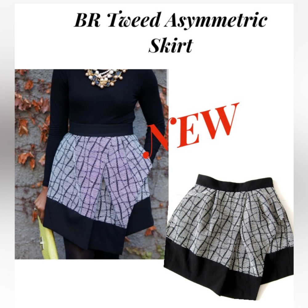 NEW Banana Republic Tweed Asymmetric Skirt/condition